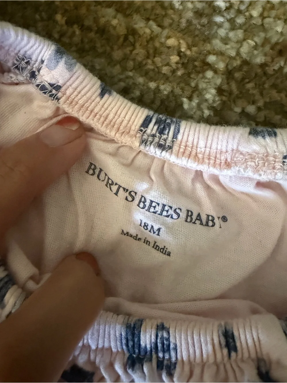 Burt's Bees Baby Pink Bubble dress with Navy Floral Print